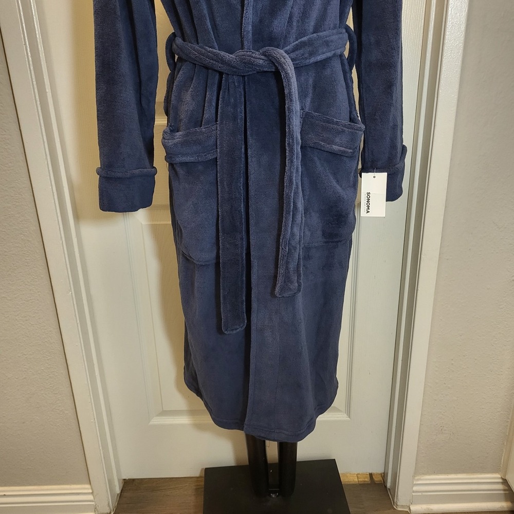 SONOMA Goods for Life Women's Sleepwear Robe Soft, Size M, Deep Navy Blue - Picture 7 of 13